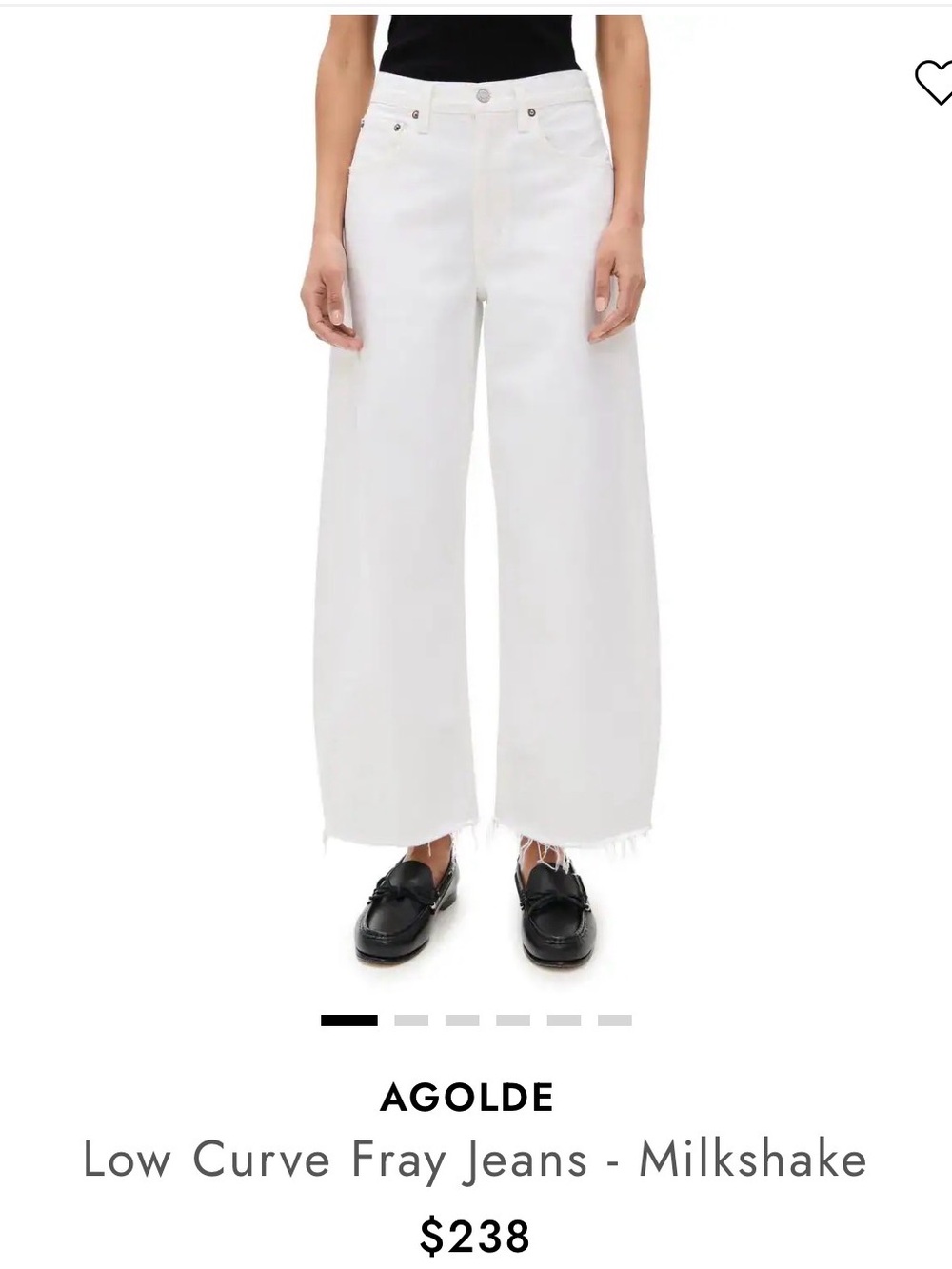 Agolde Low Curve Cropped Fray in Milkshake
